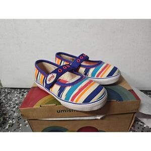Umi Halina C Mary Jane Sneaker Blue Stripe Size 28 EUR‎ 10.5 US New Orange Pink